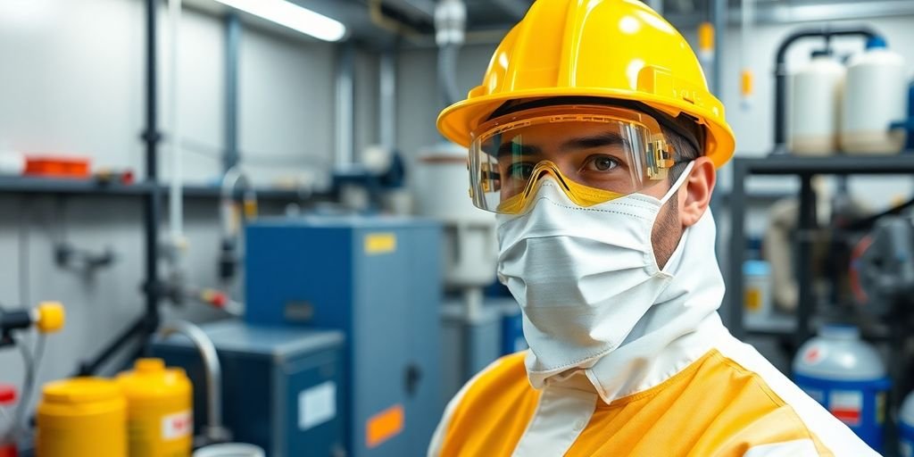 técnico em segurança química em laboratório industrial